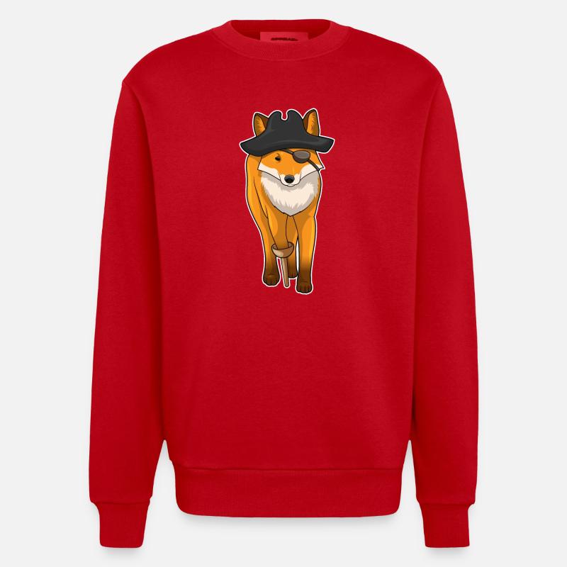 Fox Pirate Eye Patch - Sweat bio épais oversize fabriqué en UE - rouge