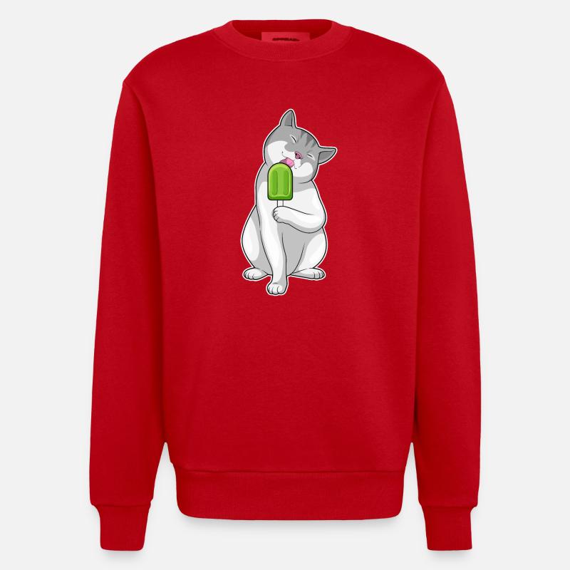 Popsicles pour chat - Sweat bio épais oversize fabriqué en UE - rouge