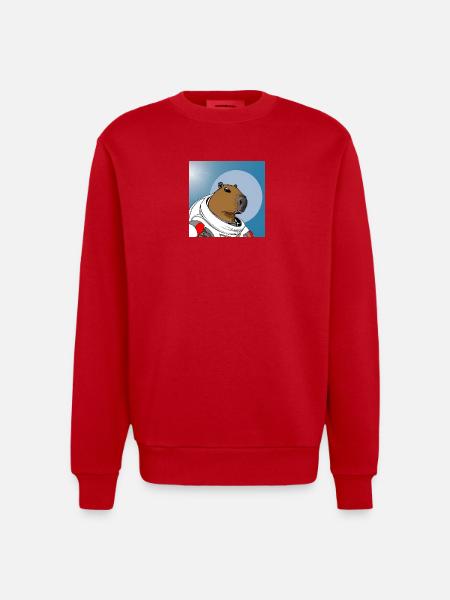 Capy astronaut - Heavyweight Oversized Organic Crew Neck Made in EU - red