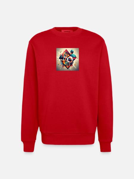 Geometrie Art - Heavyweight Oversized Organic Crew Neck Made in EU - Rot