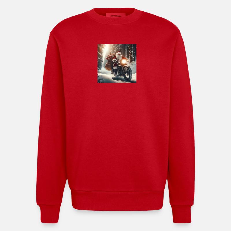 Weihnachts Design2 - Heavyweight Oversized Organic Crew Neck Made in EU - Rot