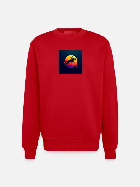 Cavalier à cheval 1 - Sweat bio épais oversize fabriqué en UE - rouge