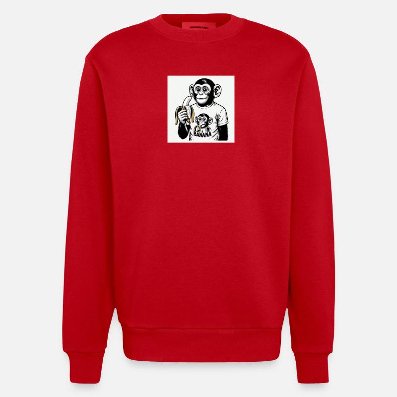 Ein Affe und seine Banane - Heavyweight Oversized Organic Crew Neck Made in EU - Rot