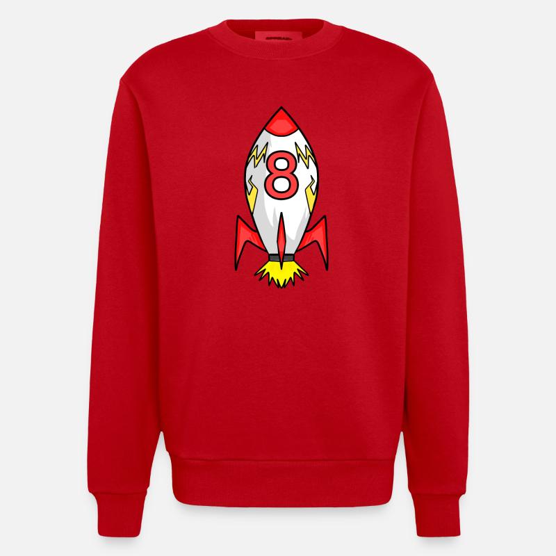 Rocket 8 years - Heavyweight Oversized Organic Crew Neck Made in EU - red