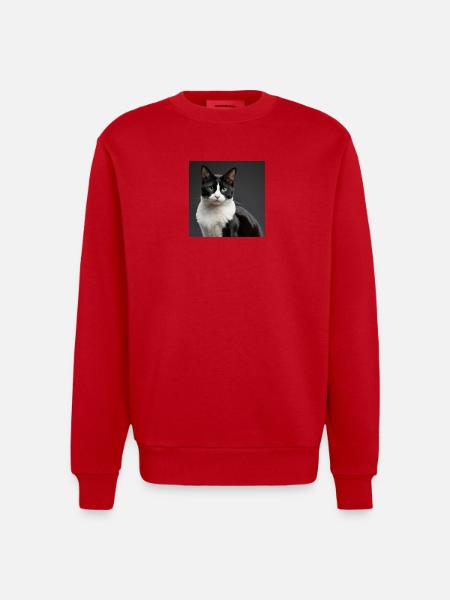 chat - Sweat bio épais oversize fabriqué en UE - rouge