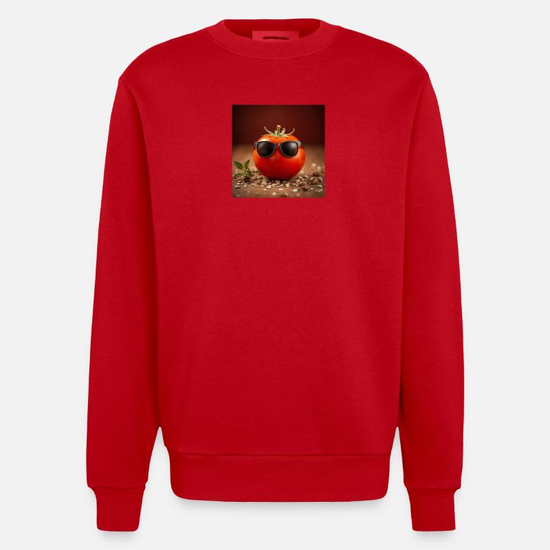 Tomate stylée - Sweat bio épais oversize fabriqué en UE - rouge