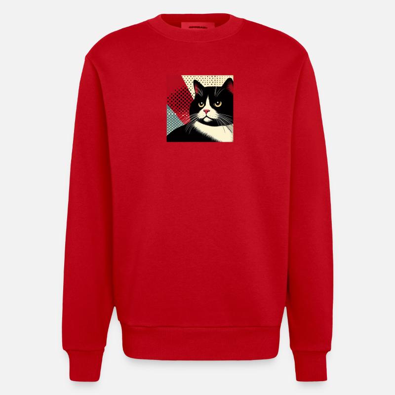 Kat 1 1 - Heavyweight Oversized Organic Crew Neck Made in EU - Rot