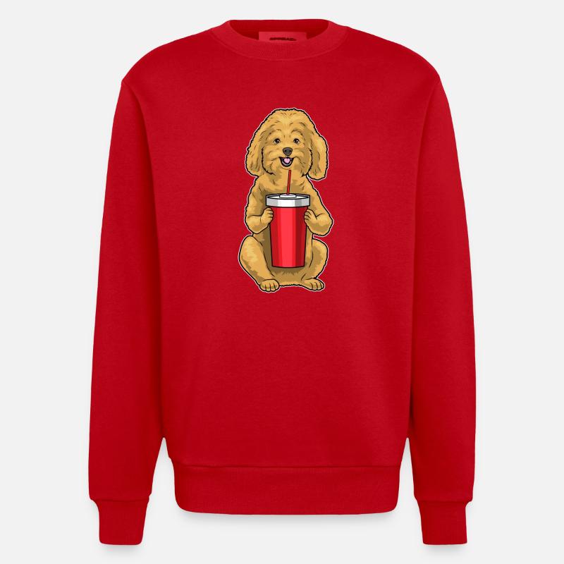 Mug caniche - Sweat bio épais oversize fabriqué en UE - rouge