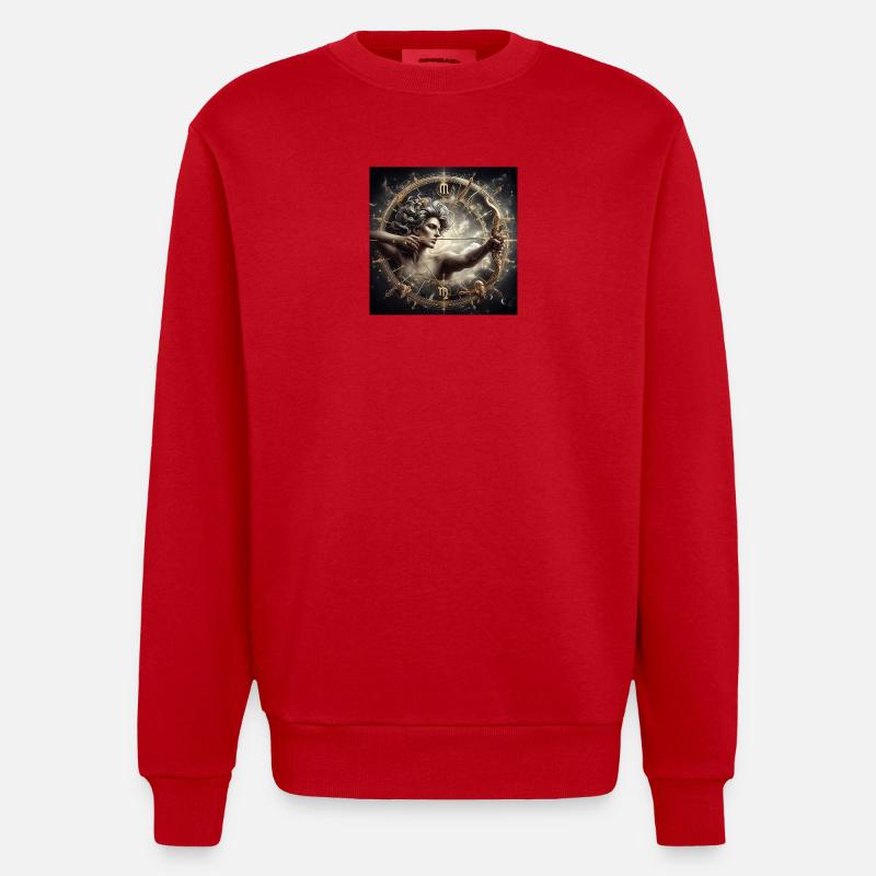 SCHÜTZE \ Sternzeichen - Heavyweight Oversized Organic Crew Neck Made in EU - Rot
