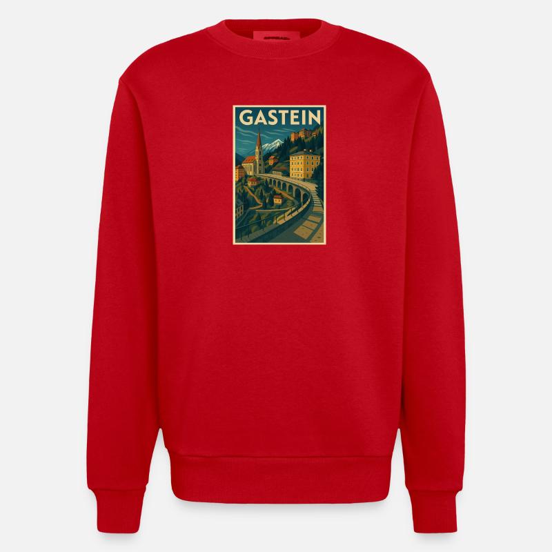 Bad Gastein - Heavyweight Oversized Organic Crew Neck Made in EU - Rot