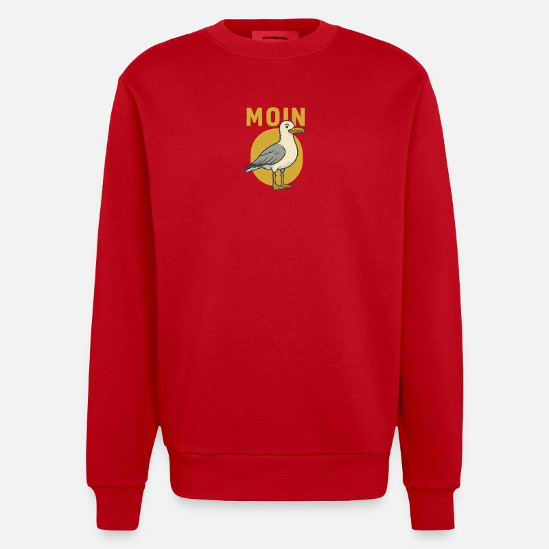 Moin Seagull - Sweat bio épais oversize fabriqué en UE - rouge