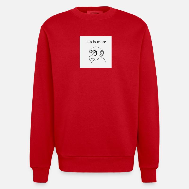 Minimalist monkey motivation - Heavyweight Oversized Organic Crew Neck Made in EU - red