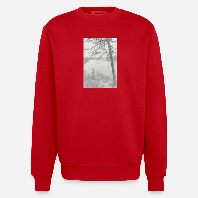 Natur - Heavyweight Oversized Organic Crew Neck Made in EU - Rot