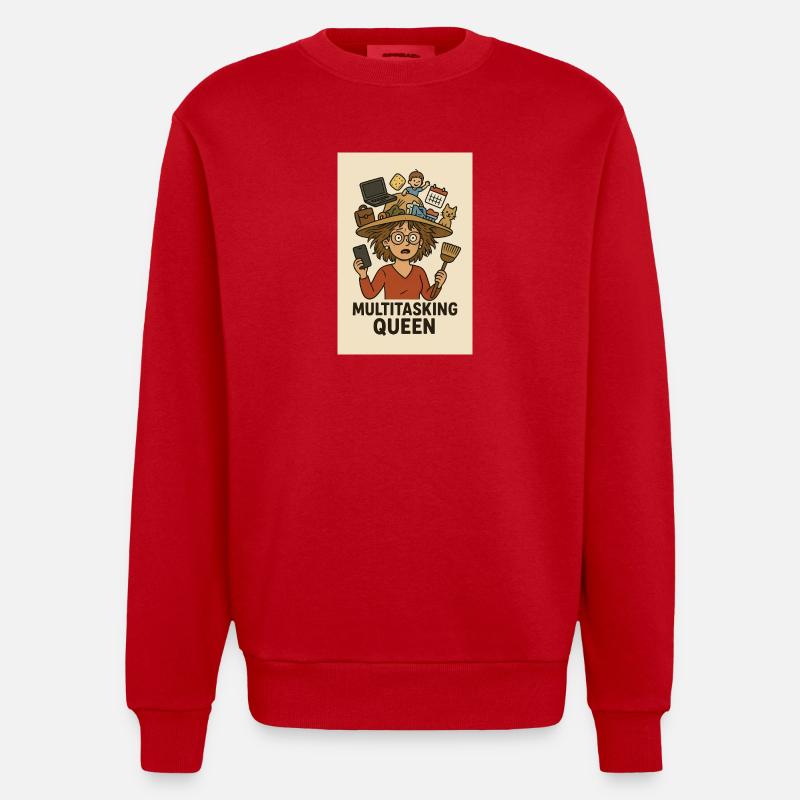 Reine du multitâche - Sweat bio épais oversize fabriqué en UE - rouge