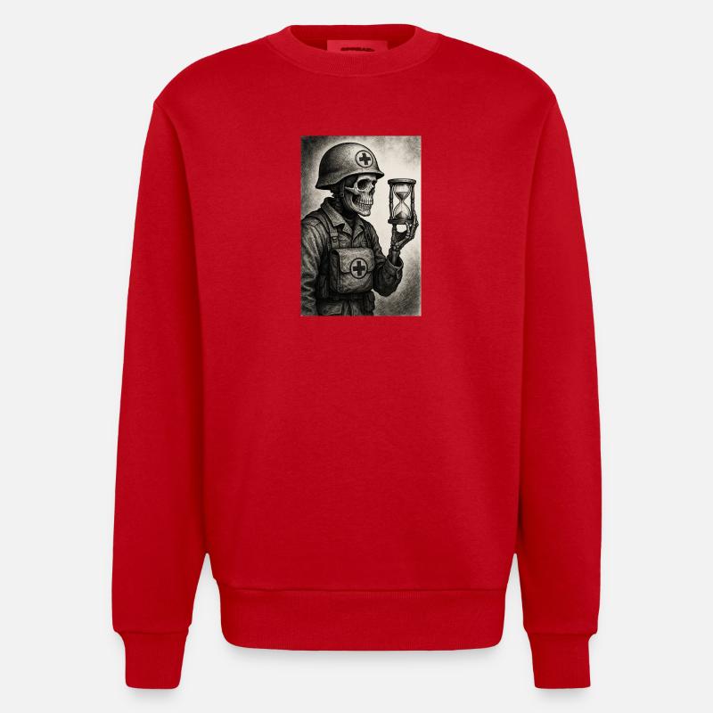 Moissonneur du temps - Sweat bio épais oversize fabriqué en UE - rouge