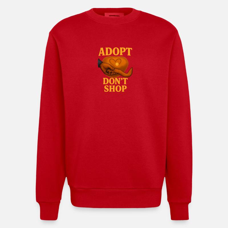 Conception empathique de l’adoption de chat - Sweat bio épais oversize fabriqué en UE - rouge