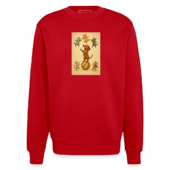 file_000000007fd0622fb8f1edba82a26667 - Heavyweight Oversized Organic Crew Neck Made in EU - Rot - Vorne - AI Model Female 172 light (172cm) & AI Model Male 178 light (178cm)