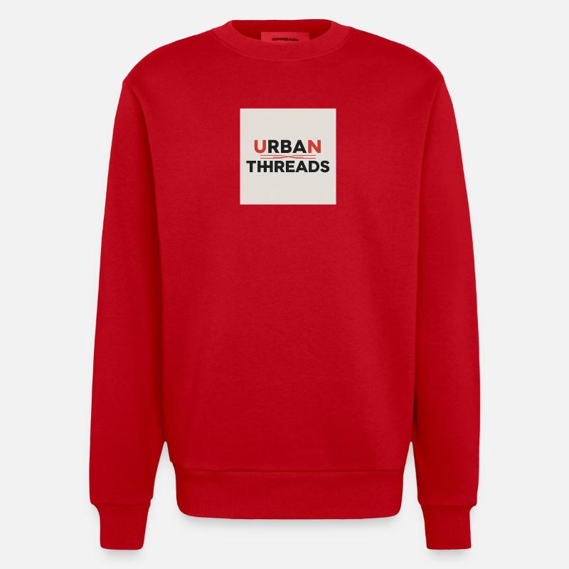 Impression du logo Urban Threads - Sweat bio épais oversize fabriqué en UE - rouge