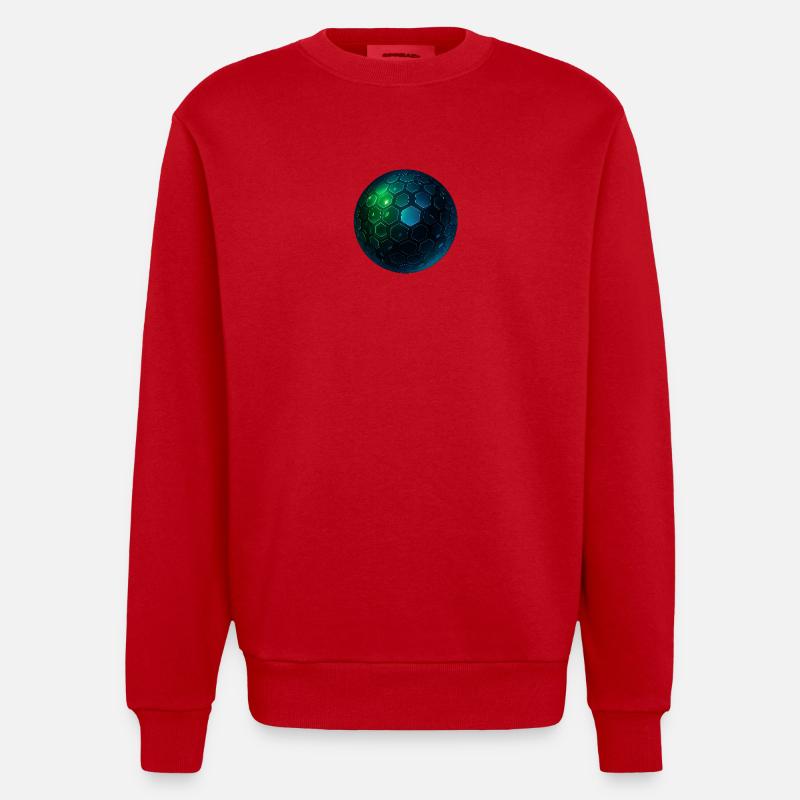 Sphère hexagonale néon - Sweat bio épais oversize fabriqué en UE - rouge