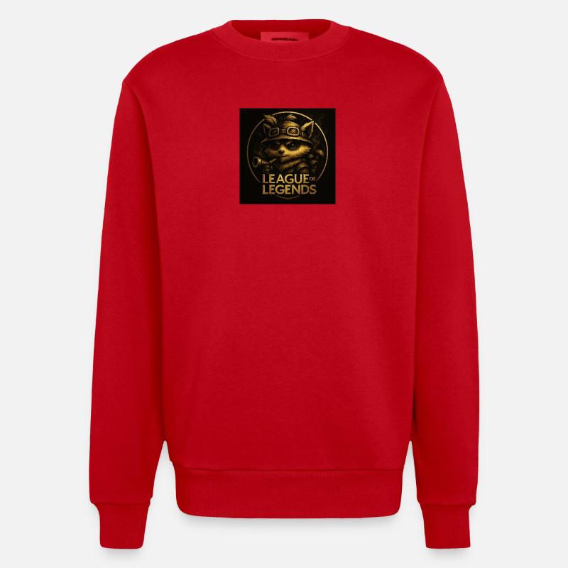 Teemo en Or - Sweat bio épais oversize fabriqué en UE - rouge