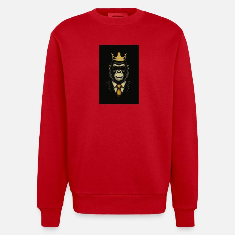 Roi des singes des rues - Sweat bio épais oversize fabriqué en UE - rouge