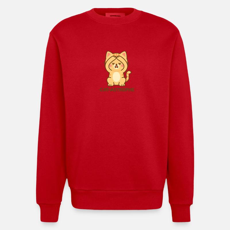 Astrophe de chat - Sweat bio épais oversize fabriqué en UE - rouge