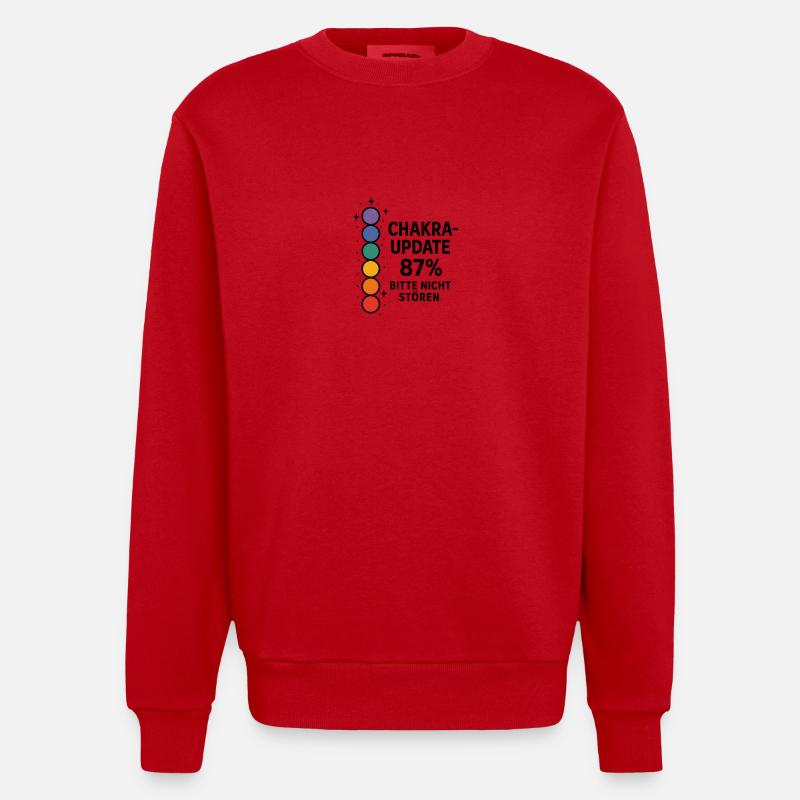 CHAKRA-UPDATE 87 % – Bitte nicht stören - Heavyweight Oversized Organic Crew Neck Made in EU - Rot