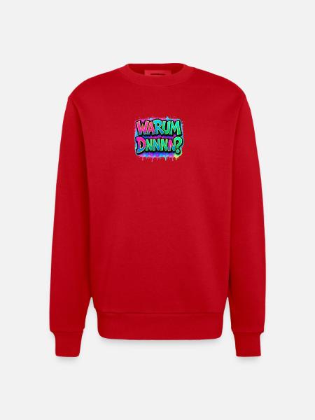 Why DNNN? Neon Graffiti - Heavyweight Oversized Organic Crew Neck Made in EU - red