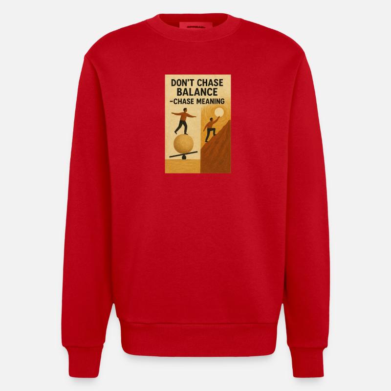 Gleichgewicht Sinnsuche - Heavyweight Oversized Organic Crew Neck Made in EU - Rot