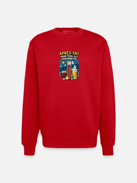 Après-ski: More levels than altitude - Heavyweight Oversized Organic Crew Neck Made in EU - red