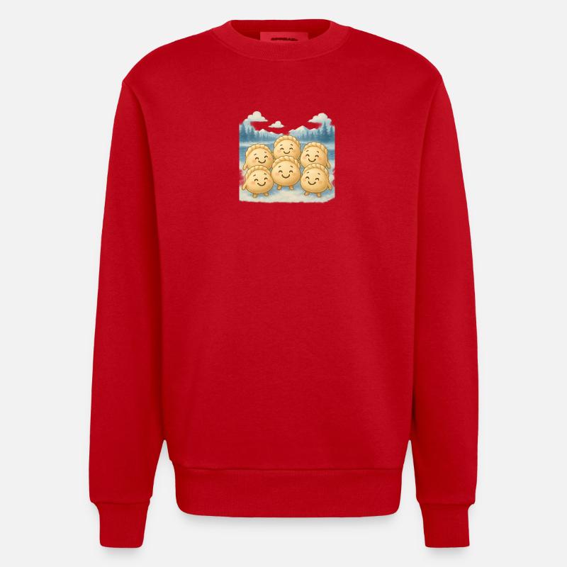Pelmeni plus au nord - Sweat bio épais oversize fabriqué en UE - rouge