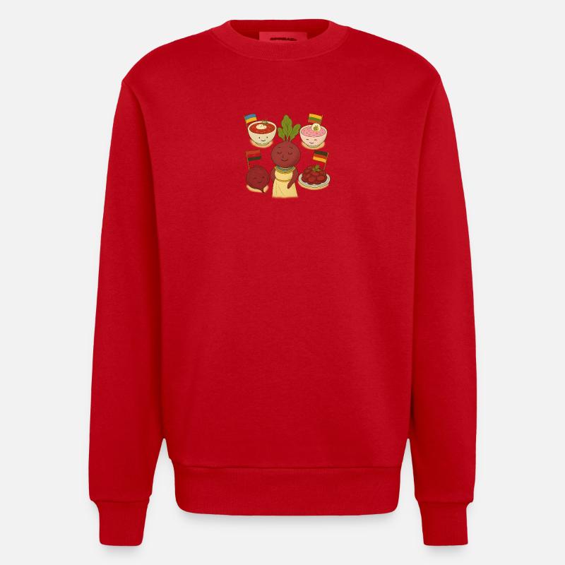 beetroot - Heavyweight Oversized Organic Crew Neck Made in EU - red