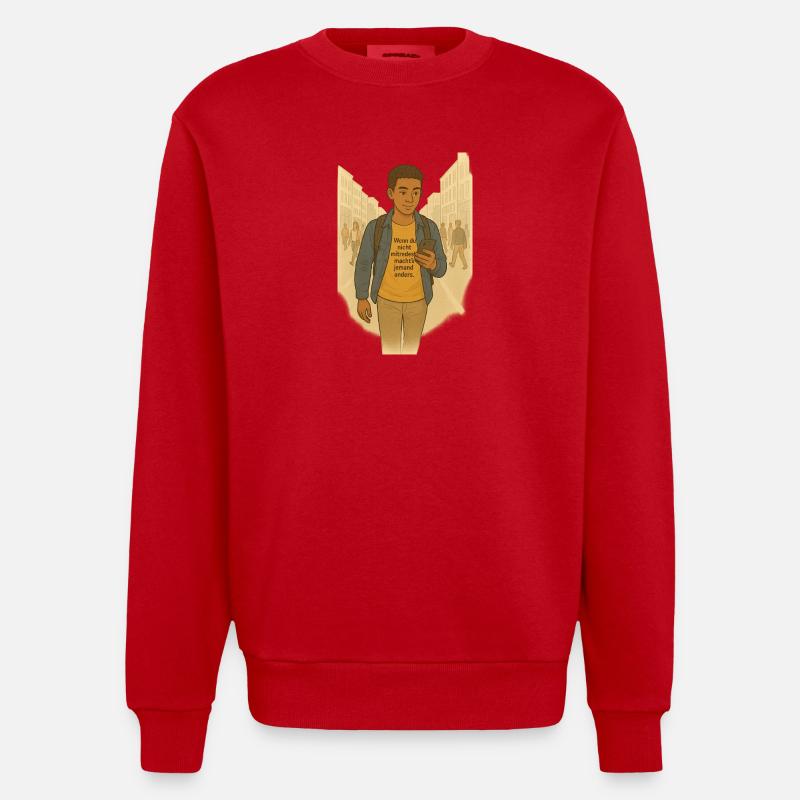 Participation confiante - Sweat bio épais oversize fabriqué en UE - rouge