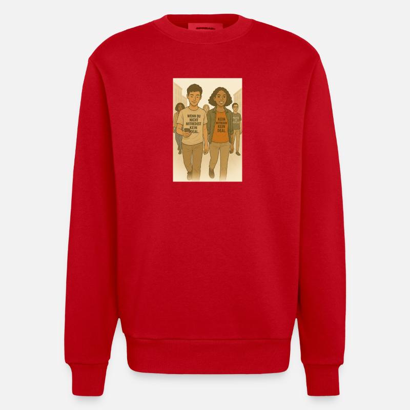 Mitreden  - Heavyweight Oversized Organic Crew Neck Made in EU - Rot