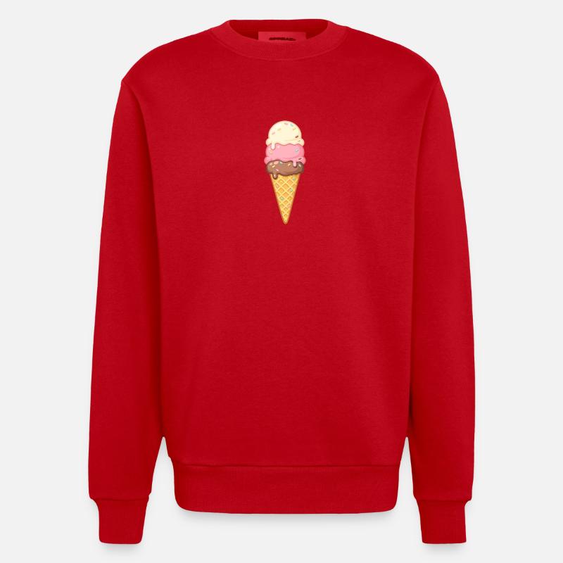 Glace à trois couches chez Cone - Sweat bio épais oversize fabriqué en UE - rouge