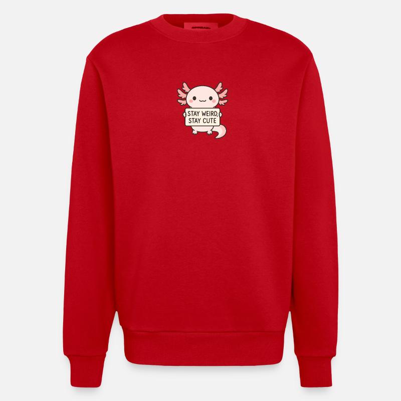 Restez étrange, restez mignon - Sweat bio épais oversize fabriqué en UE - rouge