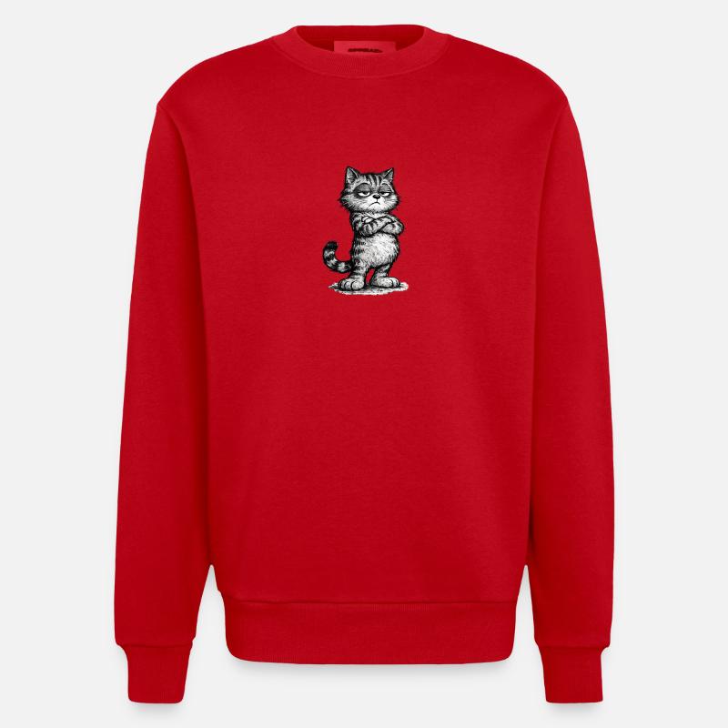 Grumpy Katze – Chef Vibes (Sketch Attitude) - Sweat bio épais oversize fabriqué en UE - rouge