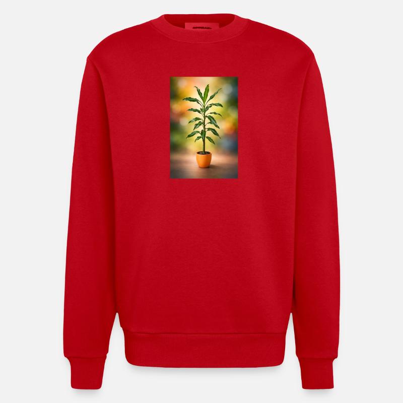 GrünerTopfbaum Eleganz - Heavyweight Oversized Organic Crew Neck Made in EU - Rot