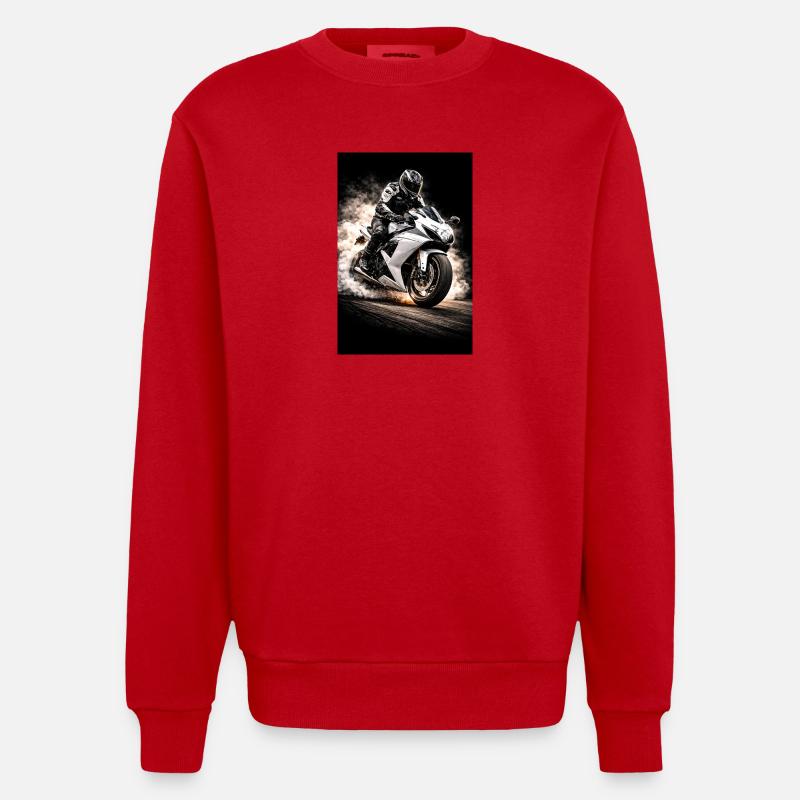 Rauchmotor - Heavyweight Oversized Organic Crew Neck Made in EU - Rot