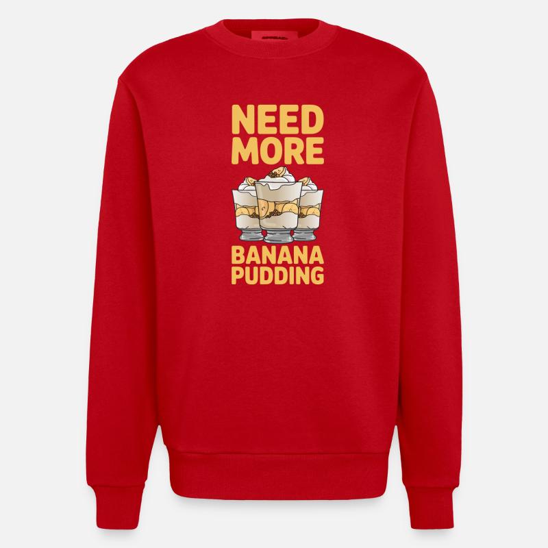Bananenpudding Bananen Pudding Geschenke - Heavyweight Oversized Organic Crew Neck Made in EU - Rot