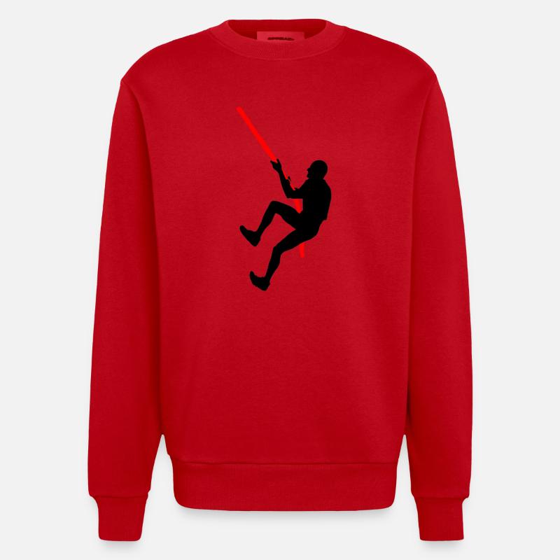 OCR Climb – Rope Challenge Design - Heavyweight Oversized Organic Crew Neck Made in EU - red