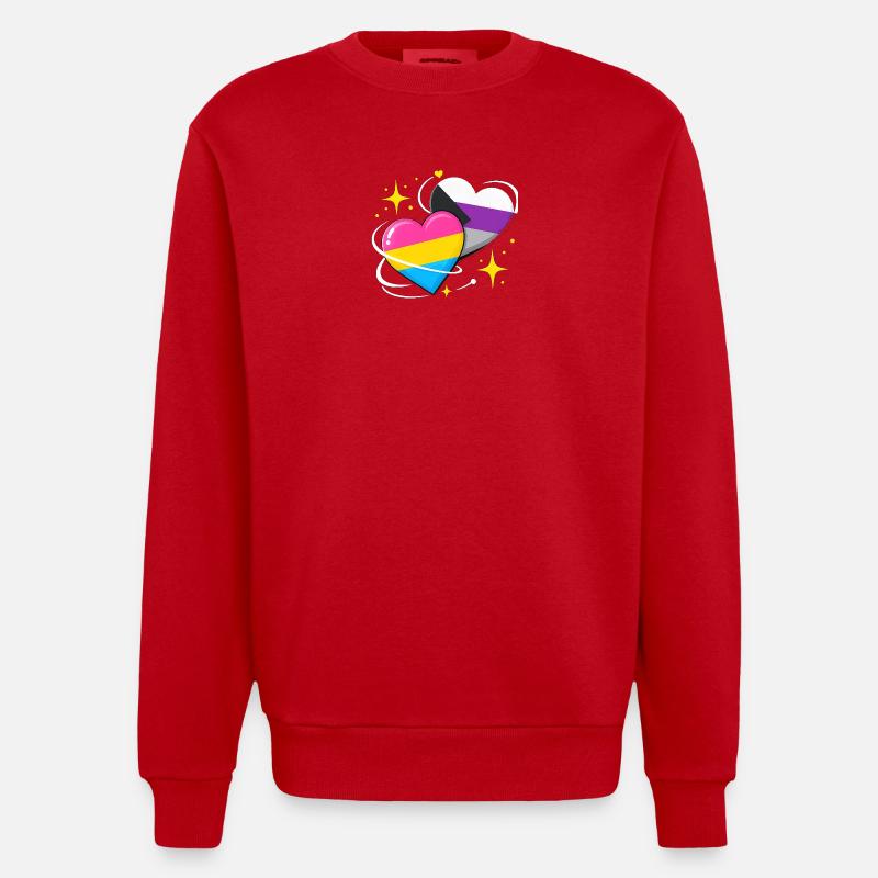 Panromantischer Demisexueller - Heavyweight Oversized Organic Crew Neck Made in EU - Rot