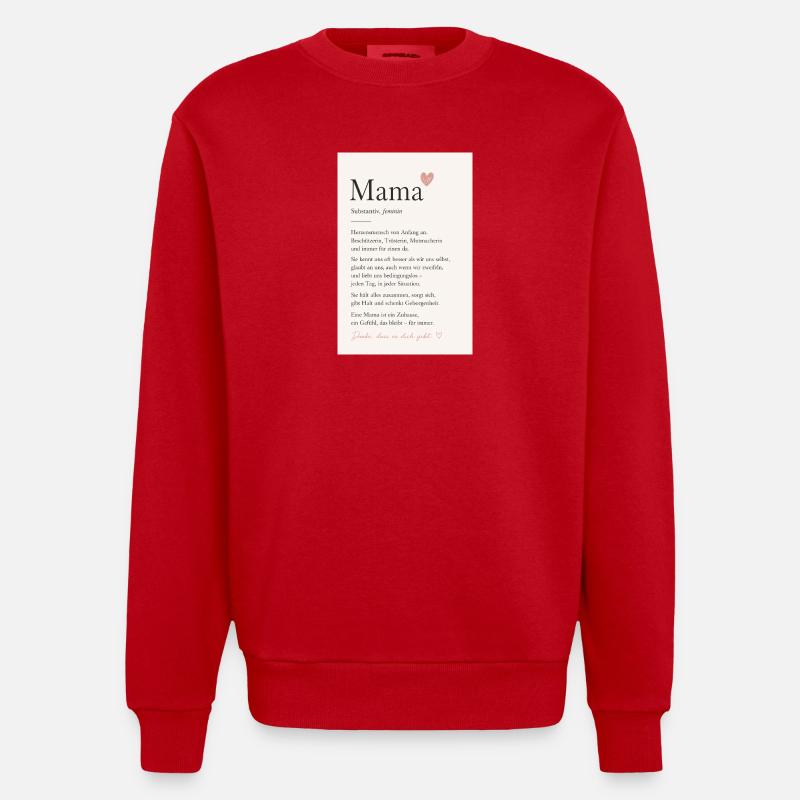 Danke Mama - Heavyweight Oversized Organic Crew Neck Made in EU - Rot