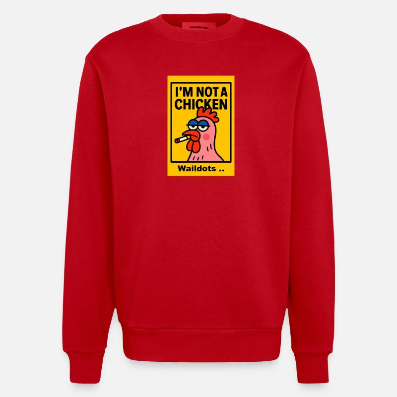 Poule rebelle avec une cigarette - Sweat bio épais oversize fabriqué en UE - rouge