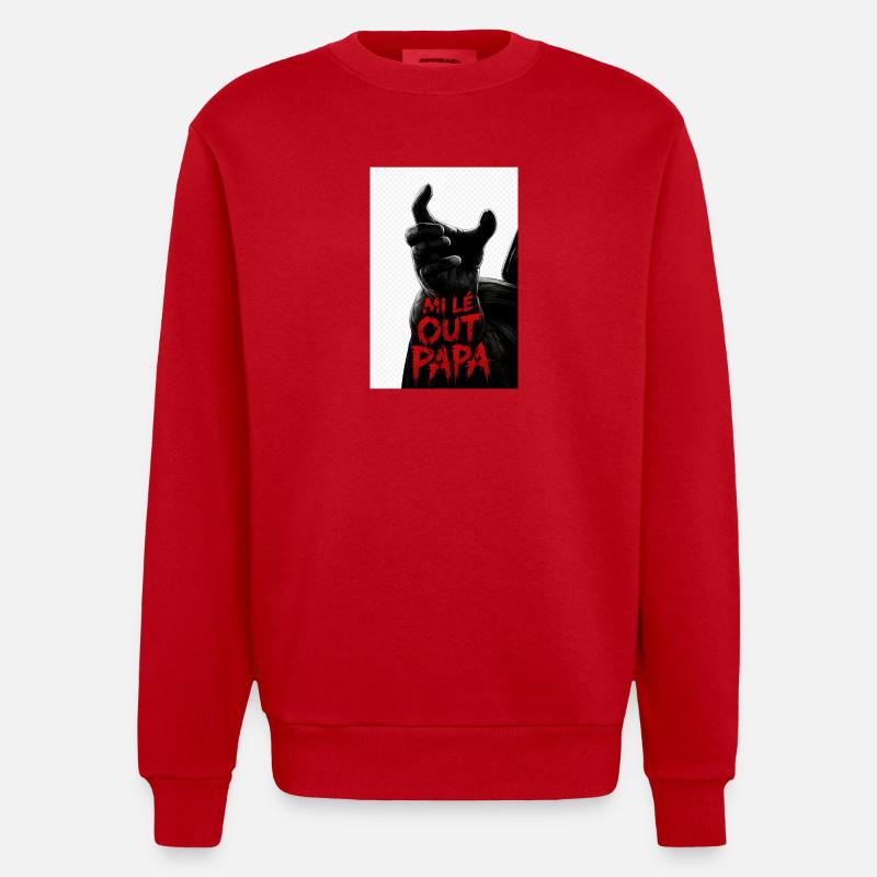 Mi lé out papa 974 - Sweat bio épais oversize fabriqué en UE - rouge
