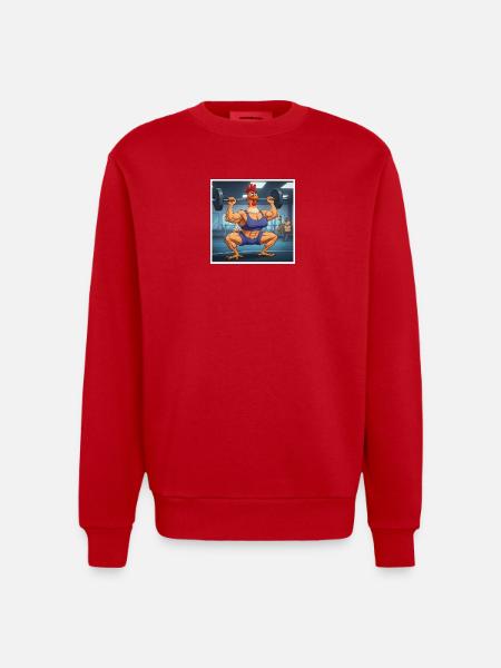 GIDAGI Fitness Cartoons Collection - Heavyweight Oversized Organic Crew Neck Made in EU - red