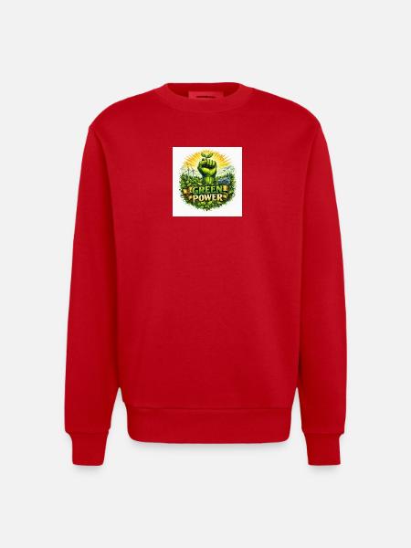 énergie verte - Sweat bio épais oversize fabriqué en UE - rouge