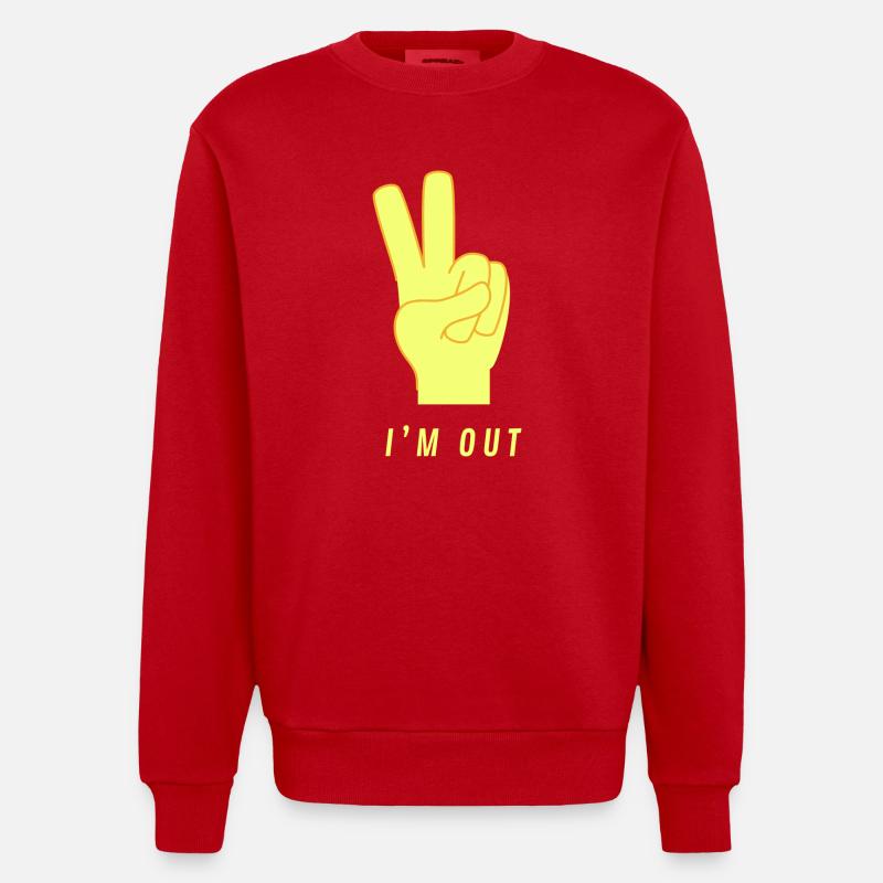 I'm out - Heavyweight Oversized Organic Crew Neck Made in EU - Rot