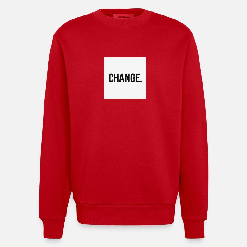 Changement - Déclaration minimale audacieuse - Sweat bio épais oversize fabriqué en UE - rouge