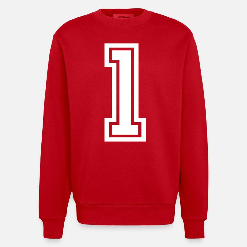 Nummer Eins - Heavyweight Oversized Organic Crew Neck Made in EU - Rot